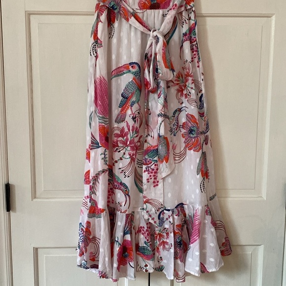 Banjanan Palak Dress Tropical Bird Print XS NEW Birdie Print White Dobby Revolve - Picture 12 of 14